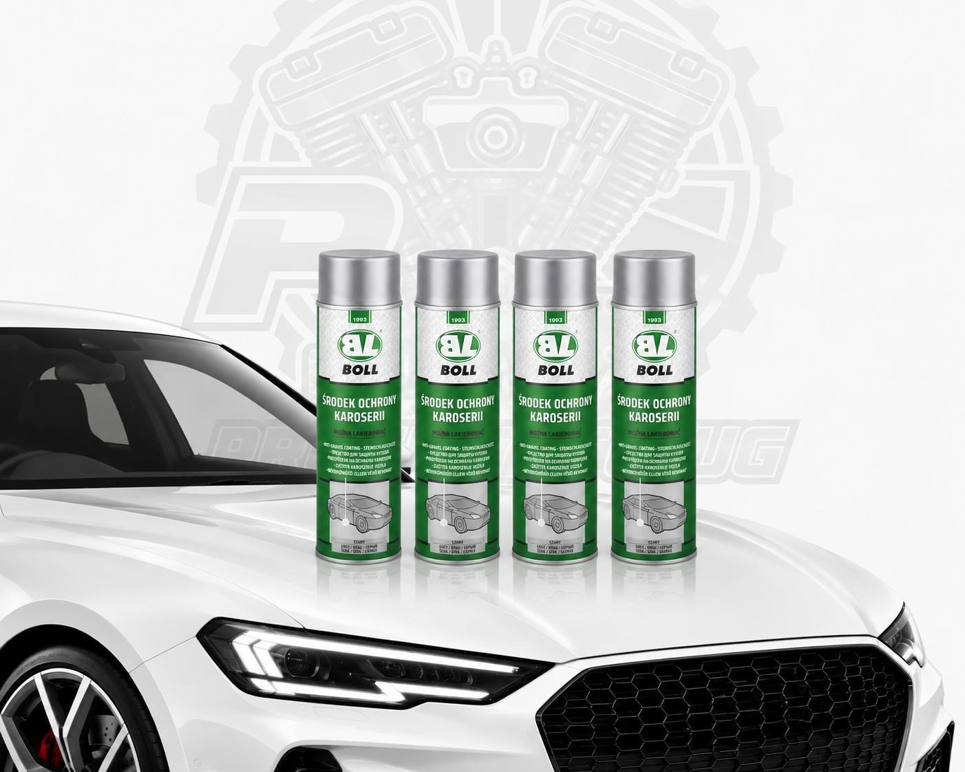 4 X 500ml BOLL 001004 Karosserieschutzspray GRAU TOP!!!