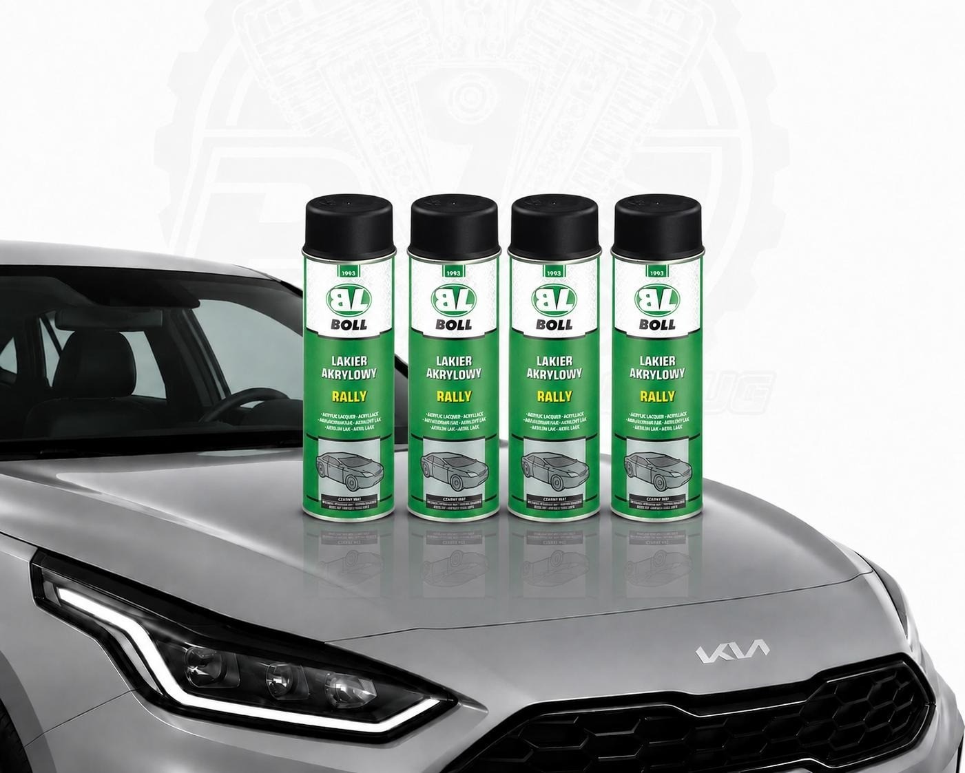 4 x 500ml BOLL 001011  Acryllack Schwarz Matt Spray