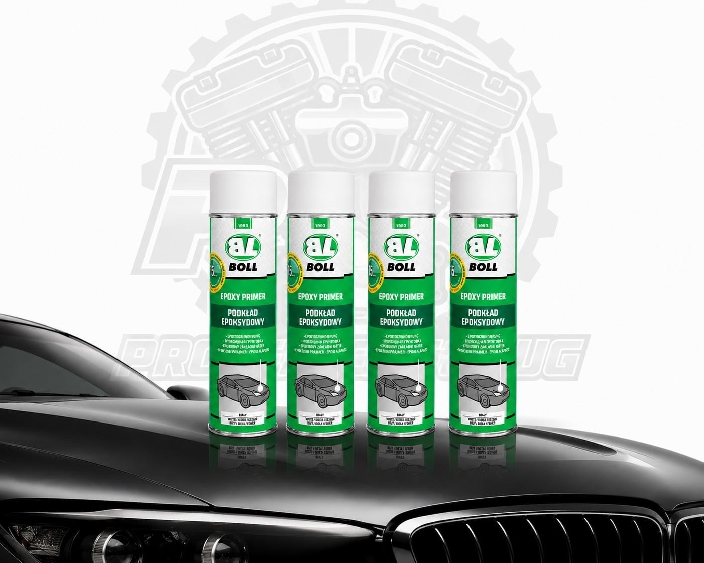 4 X 500ml BOLL 00140142 EPOXY PRIMER Spraydose EP Grundierung Weiß TOP !!!