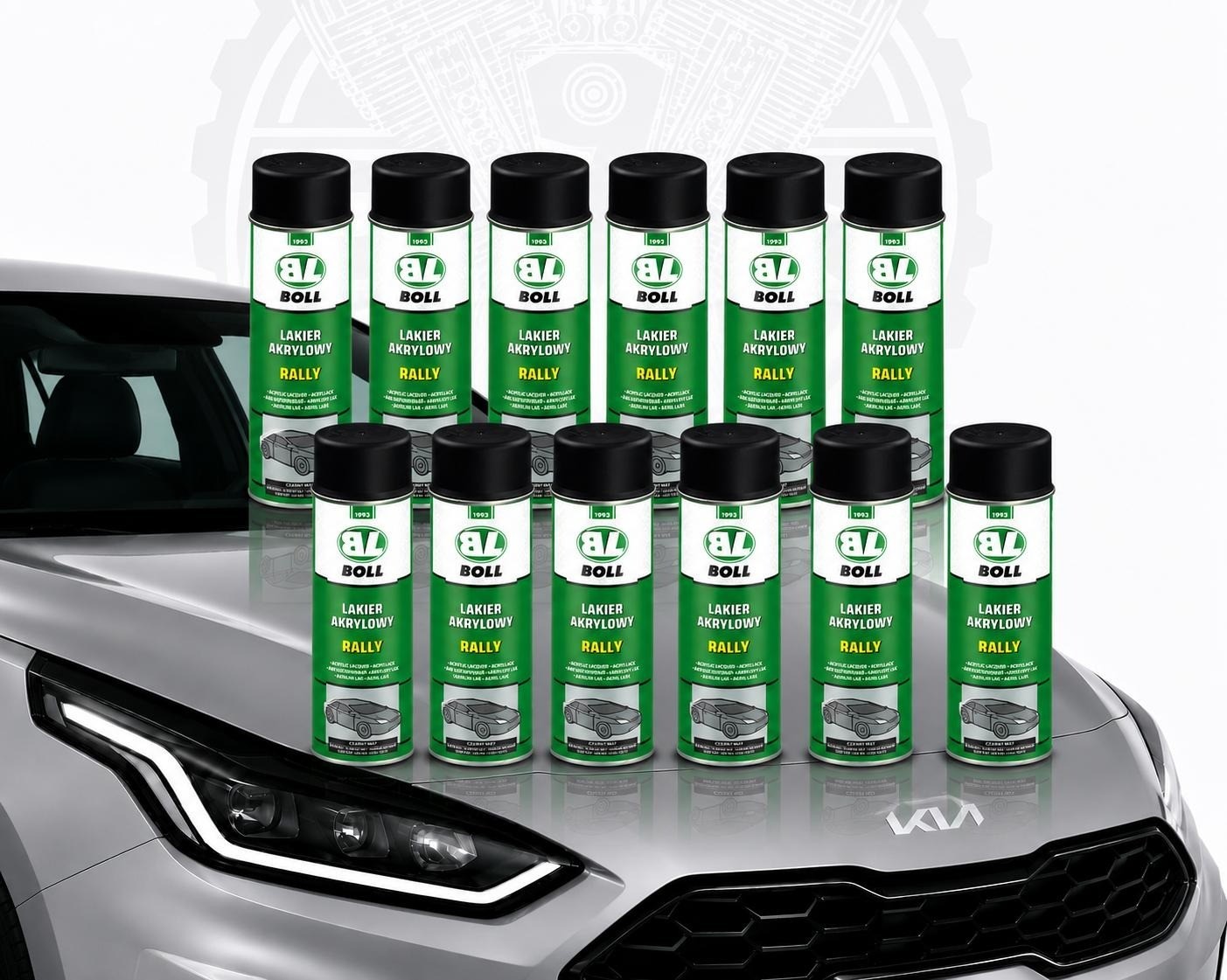 12 x 500ml BOLL 001011  Acryllack Schwarz Matt Spray