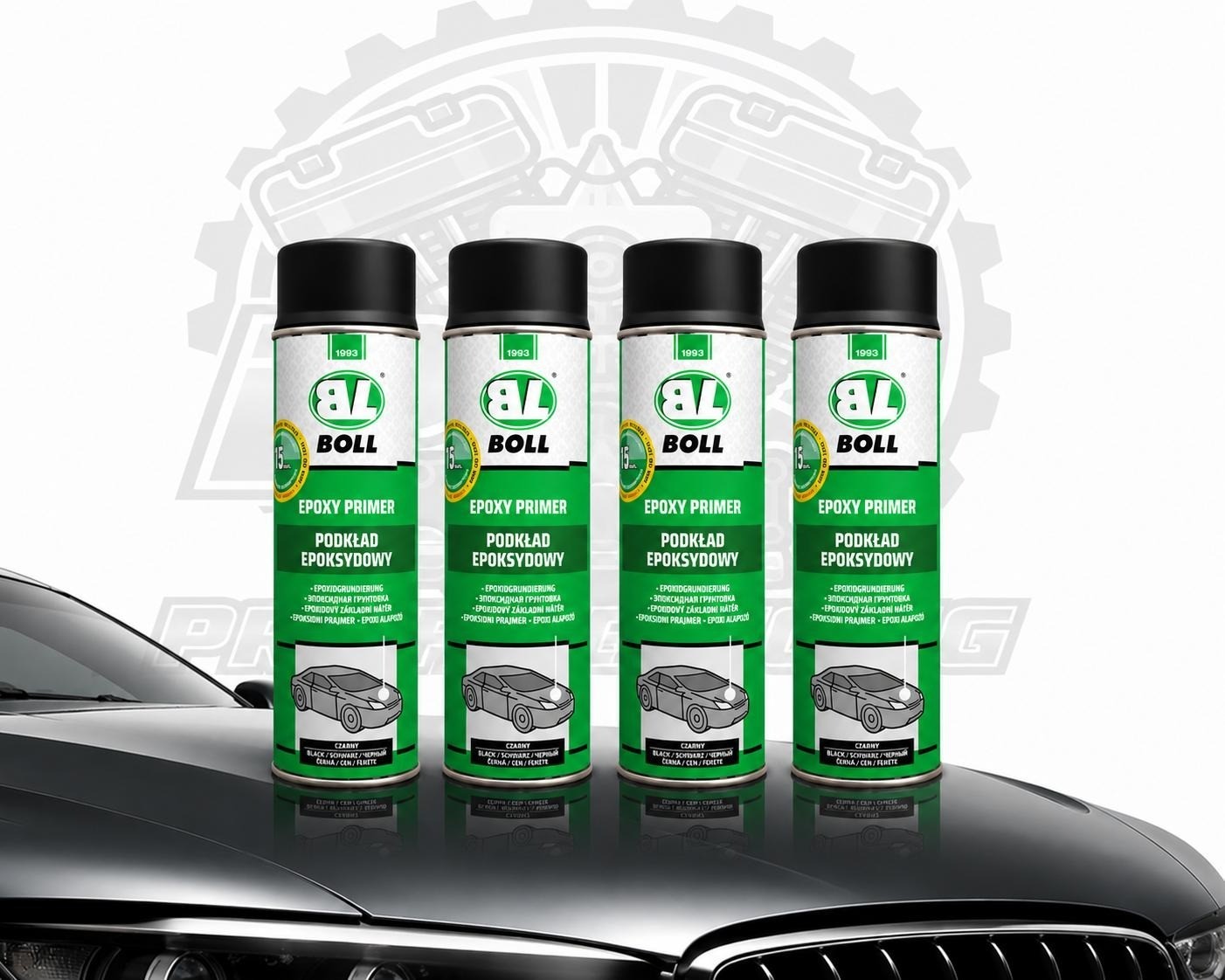 4 X 500ml BOLL 00140141 EPOXY PRIMER Spraydose EP Grundierung SCHWARZ  TOP !!!