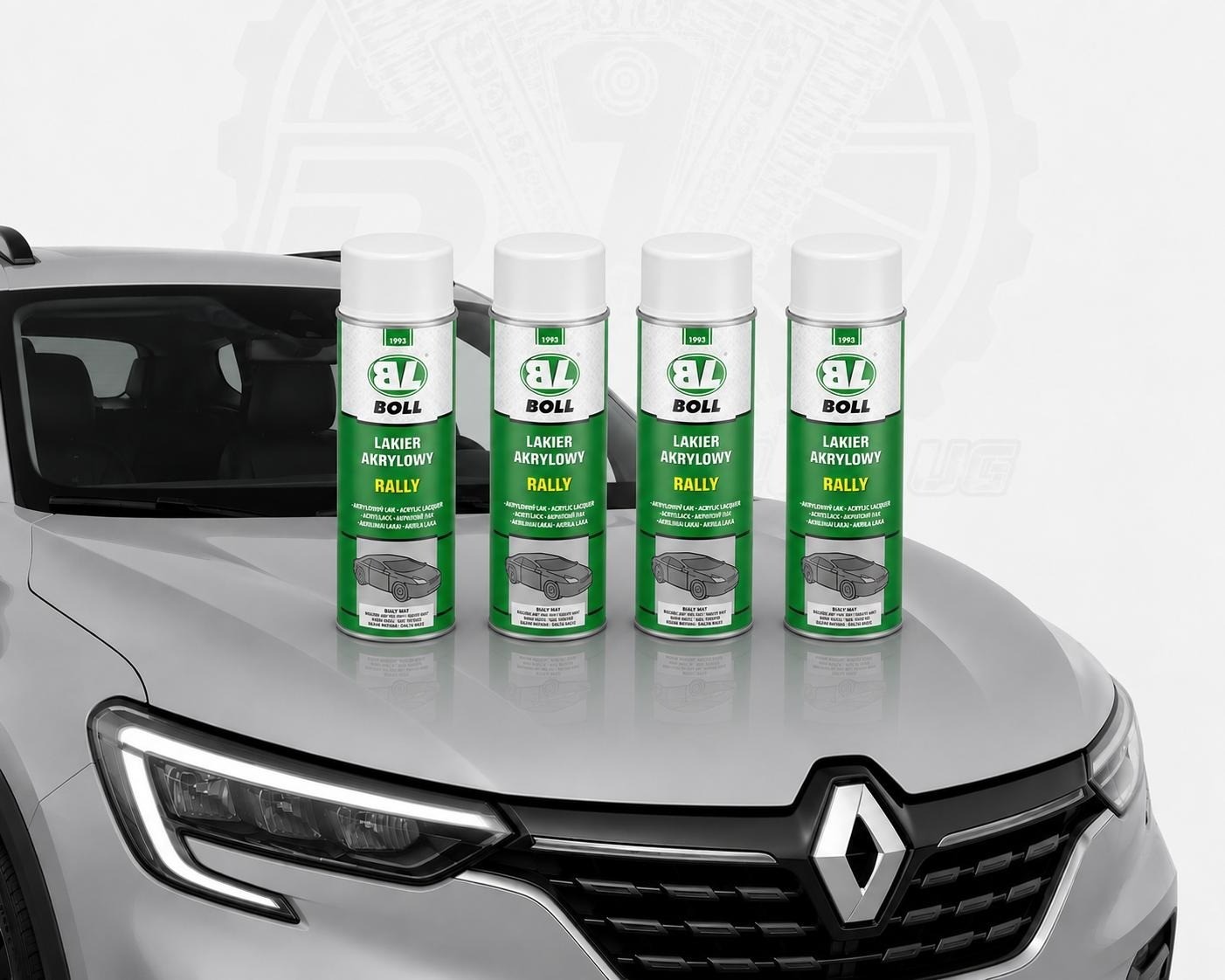 4 x 500ml BOLL 0010127 Acryllack Weiß Glanz Spray