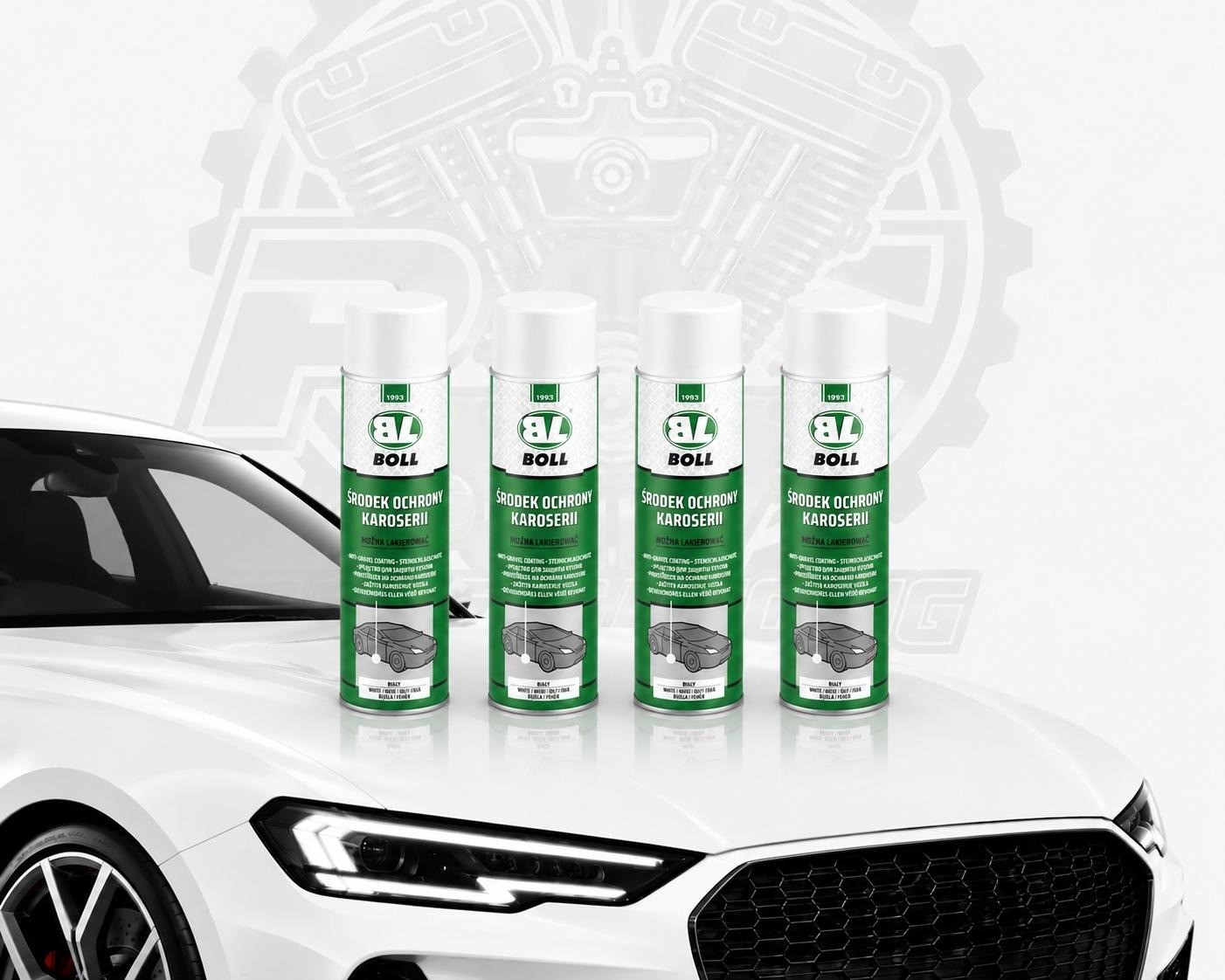 4 X 500ml BOLL 001002 Karosserieschutzspray weiß TOP!!!